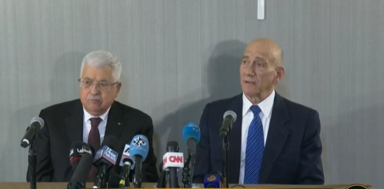 During a press conference with Olmert President Abbas: We will not resort to violence and we want peace