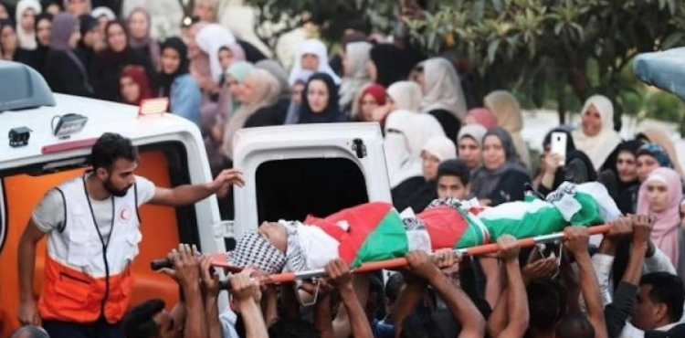 The funeral of the martyr young man Youssef Moharib in Abwein