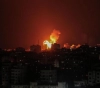 The Israeli occupation bombs sites in the Gaza Strip