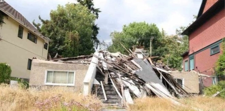 A burnt house is offered for sale for $3 million.