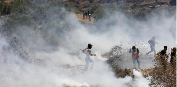 37 injured during clashes with the occupation forces south of Nablus