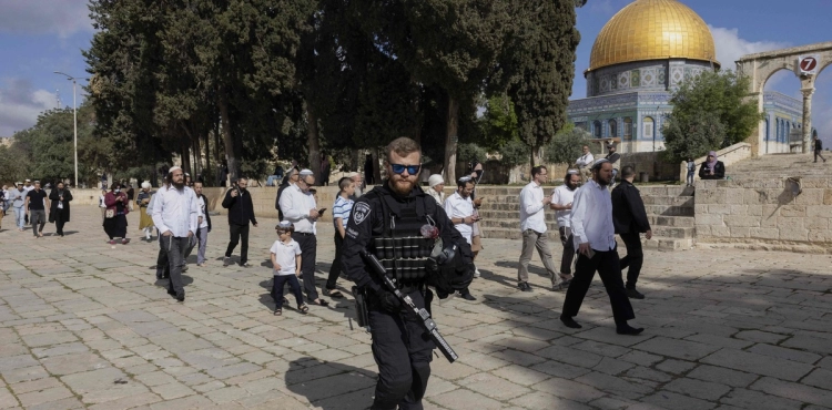 Under the protection of the occupation police, groups of settlers storm Al-Aqsa