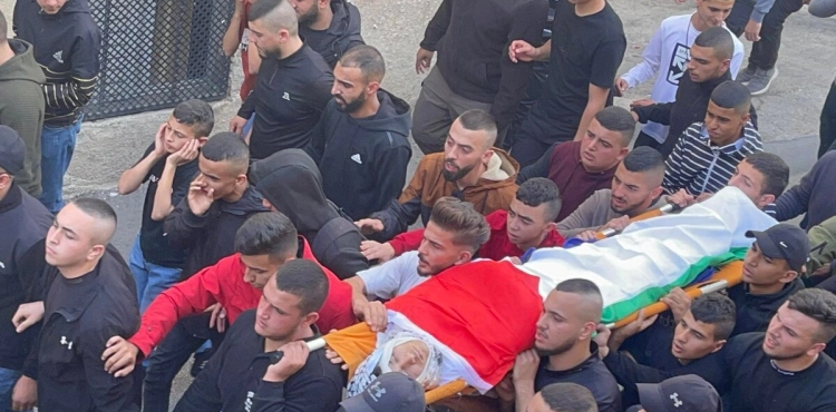 The funeral of the martyr Saadi in Jenin camp