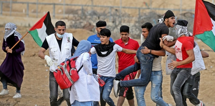 Dozens of injuries during the return marches east of Gaza