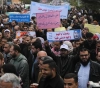 A large demonstration of UNRWA staff in Gaza